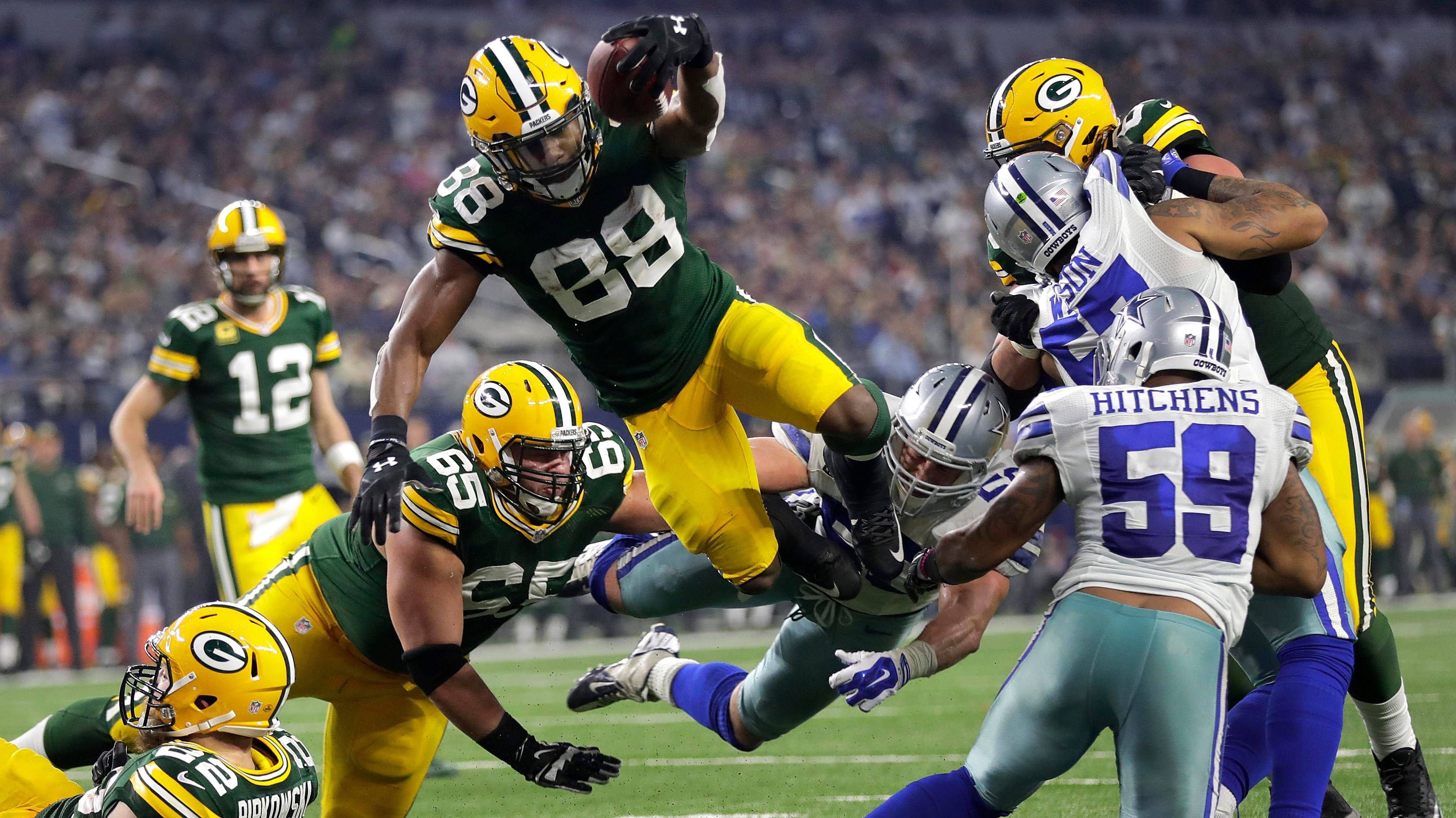 <strong>Platz 14: Green Bay Packers</strong><br>Playoff-Teilnahmen in Prozent: 36,67 Prozent<br>Anzahl der Playoff-Teilnahmen: 33<br>Gründungsjahr: 1921<br>Saisons (seit 1933): 90