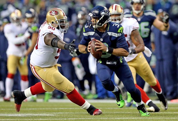 
                <strong>NFC Championship Game: Seattle Seahawks - San Francisco 49ers</strong><br>
                Russell Willon kämpft sich zurück in die Partie. Mit seinem Pass auf Jermaine Kearse macht er den Super Bowl für die Seahawks perfekt. ran.de und SAT.1 übertragen das Event in der Nacht vom 2. auf den 3. Februar live.
              