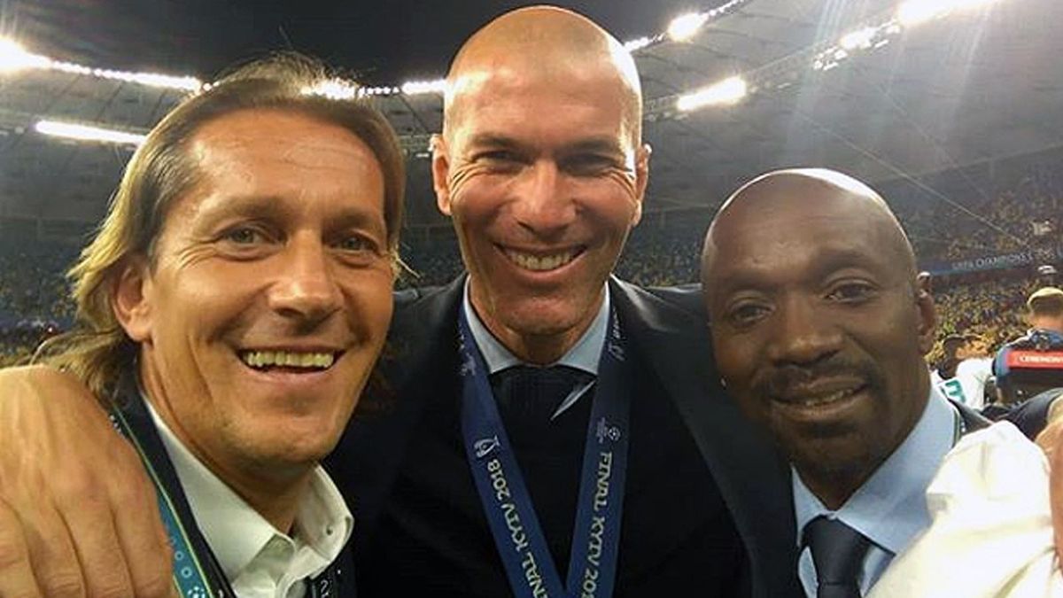 Michel Salgado, Zinedine Zidane und Claude Makelele (v.l.n.r.)