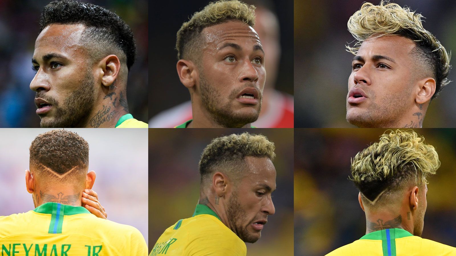 
                <strong>Neymars Frisuren</strong><br>
                Die Evolution der Neymar-Frisur im Überblick. Mit der Frisur ganz rechts startete der Brasilianer in das Turnier, die Frisur ganz links trug er beim Aus gegen Belgien. In der Mitte ist Neymars Übergangsschnitt zu sehen.
              