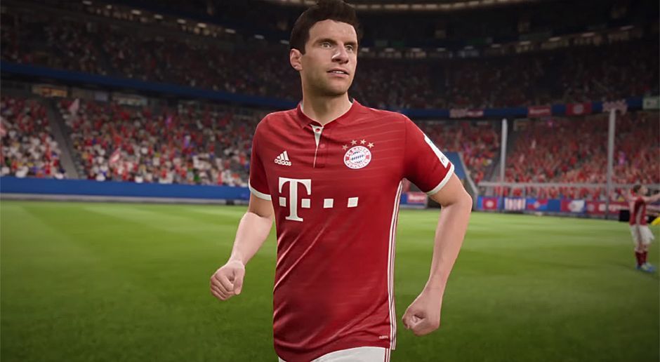 
                <strong>Thomas Müller bei FIFA 17</strong><br>
                Auch Thomas Müller kann sich dank der neuen Frostbite-Engine sehen lassen. Die Beleuchtung bei Flutlichtspielen ist bei FIFA 17 ebenfalls runderneuert.
              