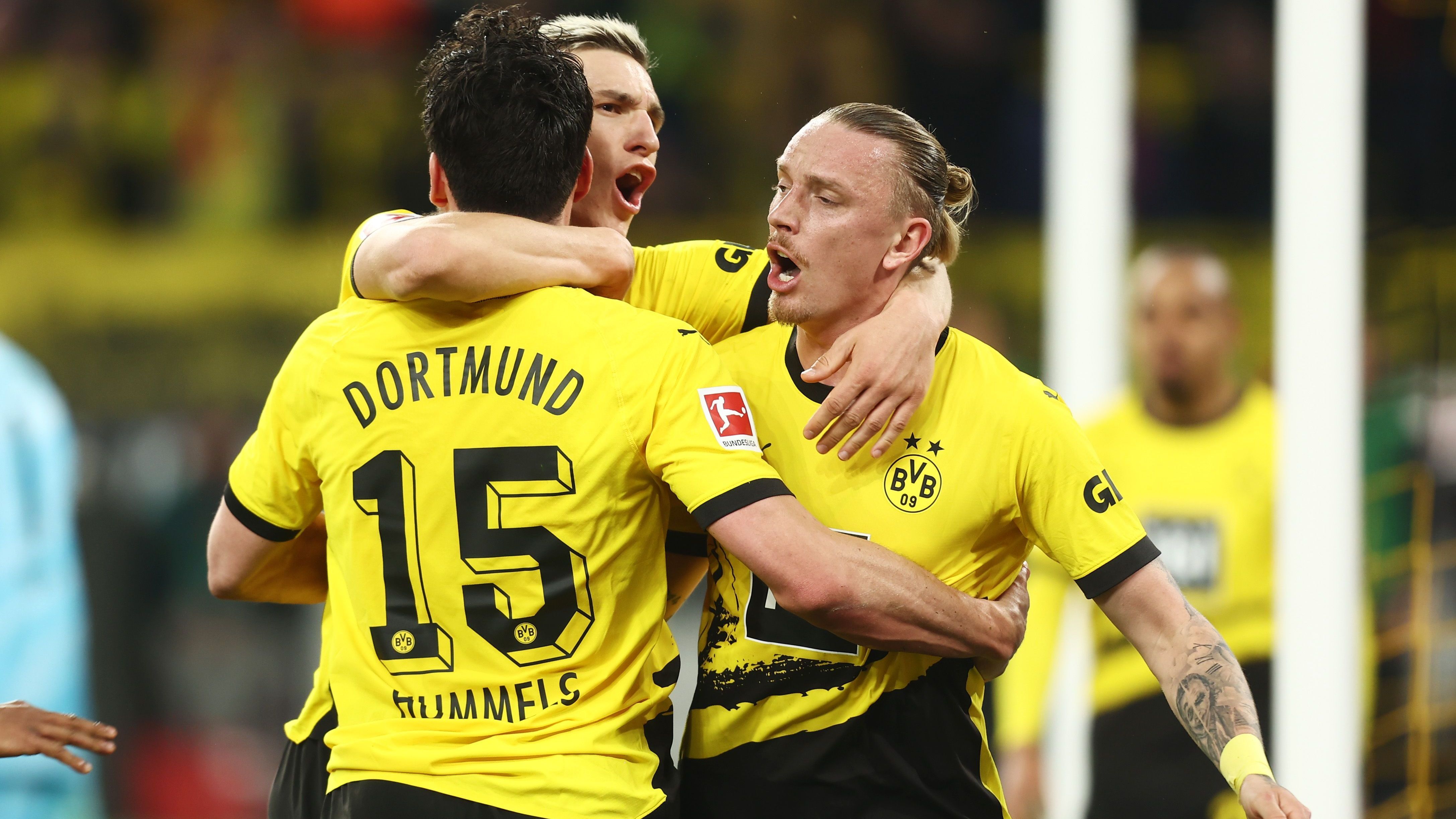 <strong>BVB gewinnt spät gegen Frankfurt: Die <em>ran</em>-Noten</strong><br>Borussia Dortmund hat die Champions-League-Qualifikation für die kommende Saison weiter fest im Blick. Der BVB feiert durch das späte 3:1 (1:1) gegen Eintracht Frankfurt seinen dritten Ligasieg in Folge. <em><strong>ran</strong></em> hat die Dortmunder Noten zum Spiel.