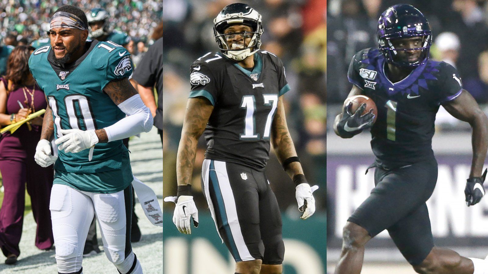 
                <strong>Platz 13: Philadelphia Eagles </strong><br>
                In der vergangenen Saison noch eins der größten Probleme, birgt das Receiving Corps für die kommende ein enormes Potenzial. Auf der einen Seite kehrt mit DeSean Jackson einer der gefährlichsten Speedster der NFL von seiner Verletzung zurück, auf anderen kommt mit Rookie Jalen Reagor frischer Wind in die Philly-Offense. Komplettiert wird die Wide-Receiver-Position von den Routiniers Alshon Jeffery und Marquise Goodwin sowie J.J. Arcega-Whiteside. Dazu kommt mit Zack Ertz und Dallas Goedert eins der besten Tight-End-Duos der NFL. Die große Frage in der Eagles-Offense wird weiterhin die Verletzungsanfälligkeit der einzelnen Spieler sein. Sollten alle fit bleiben, könnten Eagles mit ihrer Passing Offense für eine große Überraschung sorgen. Die Anspielstationen für Quarterback Carson Wentz sind auf jeden Fall gegeben.
              