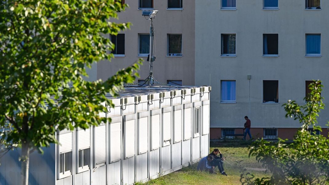 Wohncontainer auf dem Gelände der Erstaufnahme-Einrichtungen (EAE) des Landes Brandenburg in Eisenhüttenstadt