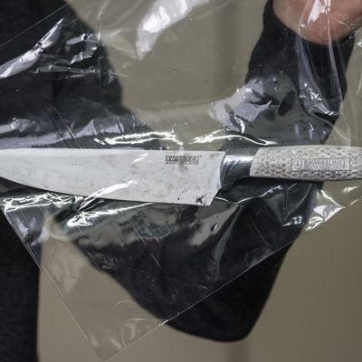 Tatwaffe Messer, sichergestellt als Beweisstück 