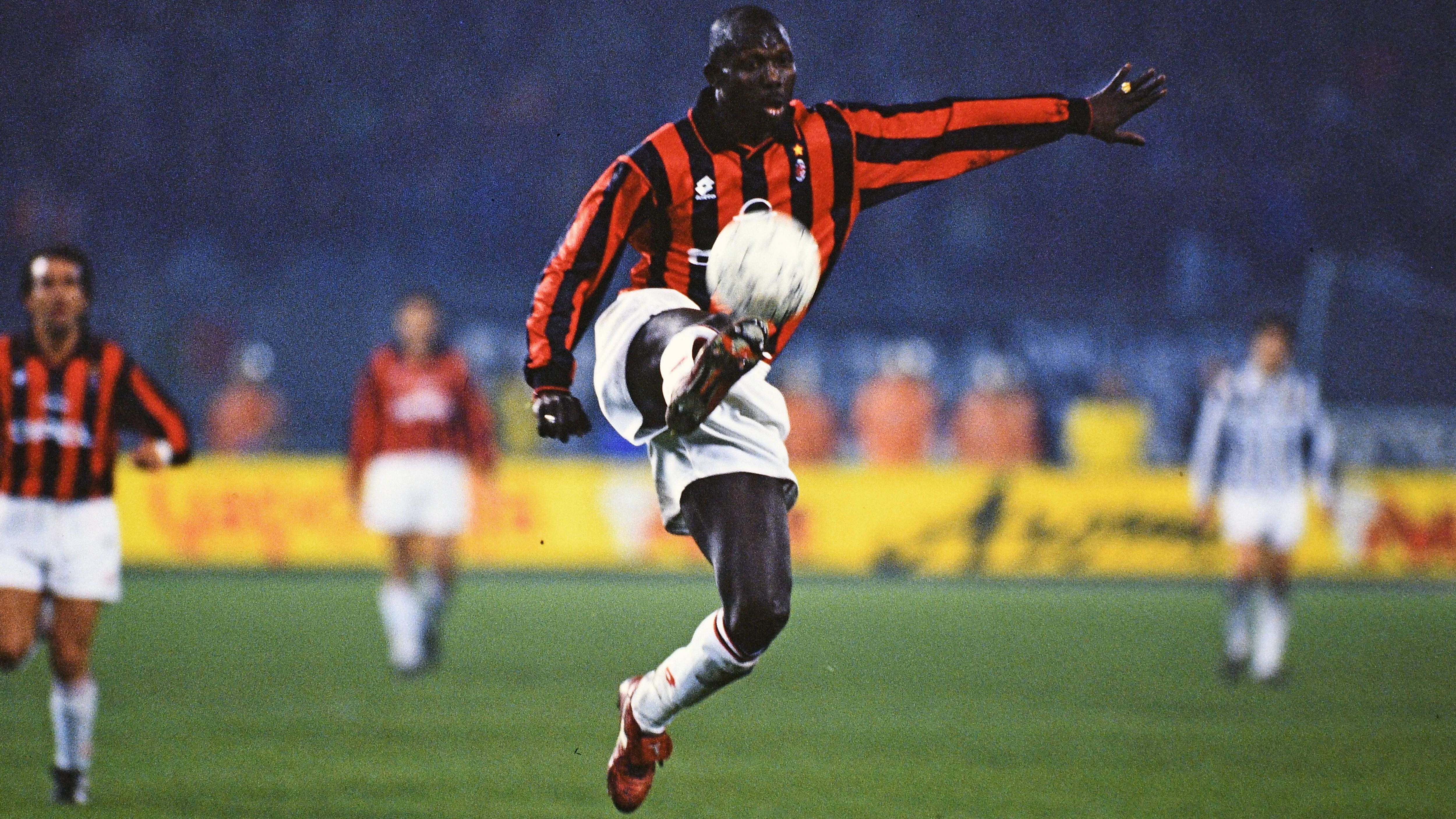 
                <strong>1995: George Weah</strong><br>
                &#x2022; Nationalität: Liberia <br>&#x2022; damaliger Verein: Paris Saint German / AC Mailand <br>
              