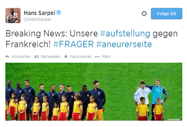 
                <strong>Sarpei hat eine Idee</strong><br>
                Hans Sarpei hat schon mal eine mögliche Aufstellung gegen Frankreich parat.
              