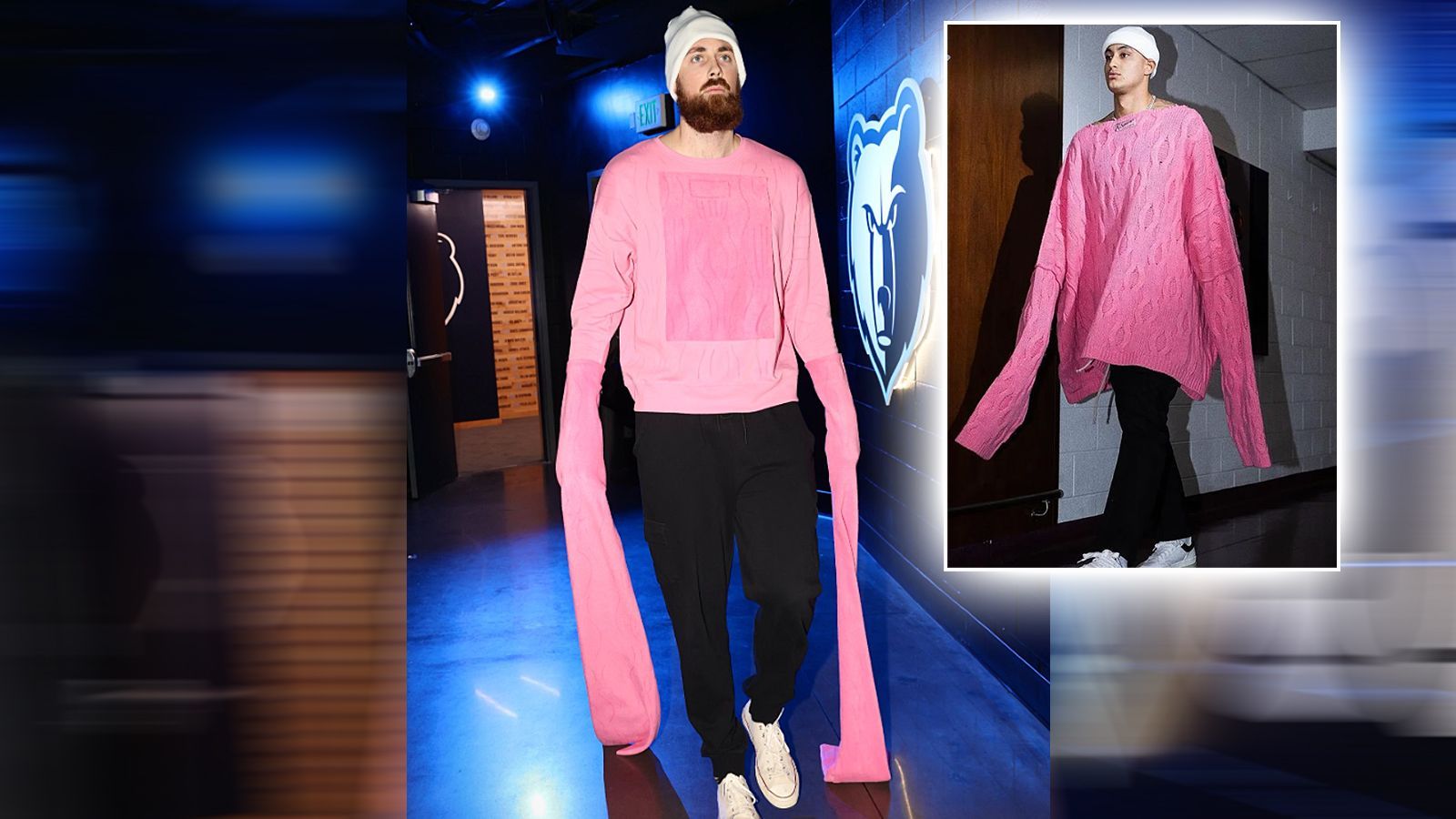 <strong>Jay Huff (Memphis Grizzlies)</strong><br>Was für eine lustige Nummer! Memphis Grizzlies' Jay Huff imitierte Kyle Kuzma und dessen legendäres Outfit, das mit der Zeit zum Meme wurde.