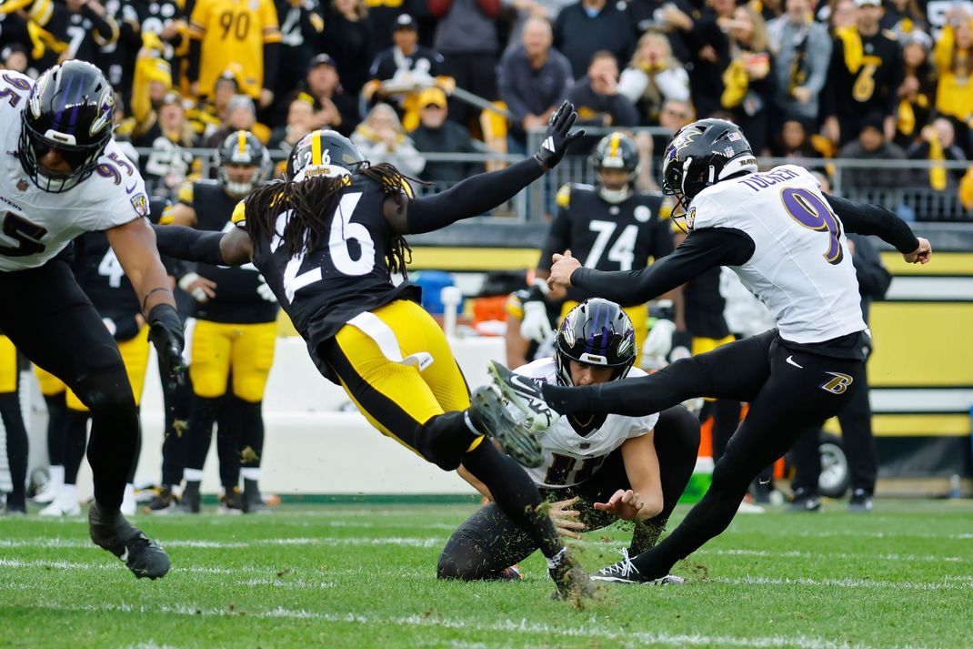 Justin Tucker gegen die Pittsburgh Steelers