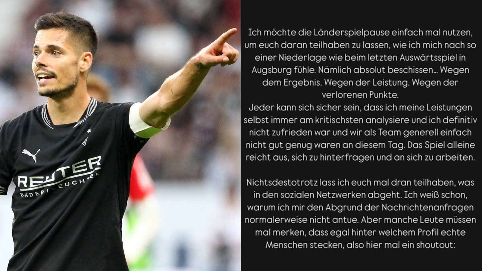 <strong>Julian Weigl teilt Hass-Nachrichten</strong><br>Nach dem 1:2 beim FC Augsburg erreichten Julian Weigl viele enttäuschte Nachrichten von Fans von Borussia Möchengladbach. Manche schossen deutlich über das Ziel hinaus. Deshalb machte der Profi einige über seine Instagram-Story öffentlich und schrieb von einem "Abgrund der Nachrichtenanfragen" ...