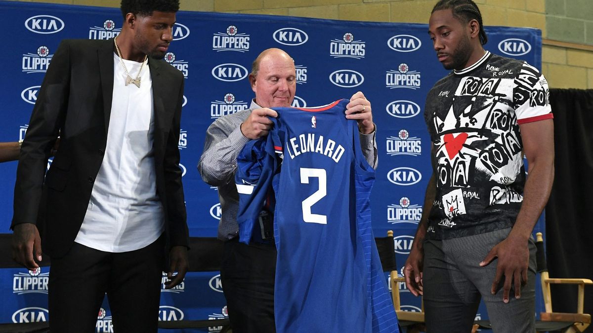 Leonard (r.) und Ballmer (m.) im Jahr 2019