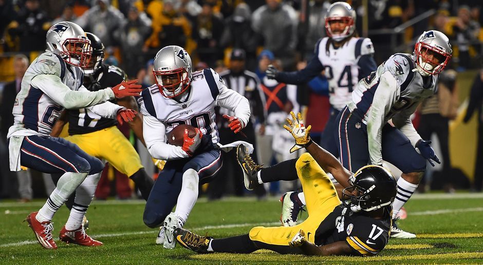 
                <strong>15. Spieltag: New England Patriots at Pittsburgh Steelers</strong><br>
                Big Ben vs. Brady, zwei der ganz großen Quarterbacks der NFL treffen aufeinander. Im Duell der Ringträger wird sich zeigen, wer sich diese Saison die größeren Hoffnungen auf den Super Bowl machen darf. Und dann ist da noch der Ja-oder-Nein-Catch von Jesse James aus der Vorsaison ...
              