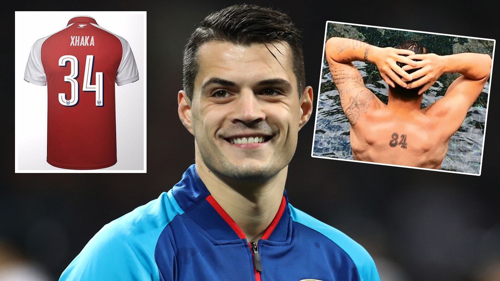 
                <strong>Granit Xhaka</strong><br>
                Granit Xhaka wird in der kommenden Saison bei Arsenal wieder mit seiner Lieblings-Rückennummer "34" auflaufen. Diese Nummer trug der Schweizer Nationalspieler schon beim FC Basel und später bei Borussia Mönchengladbach - sie brachte dem Mittelfeldspieler nach eigener Aussage stets Glück. In Basel hat die Nummer mittlerweile sogar Familien-Tradition, denn nach Granits Abgang übernahm dessen Bruder Taulant die "34" und trägt sie bis heute. Eigentlich trug Granit Xhaka, der bislang mit der "29" für die Gunners auflief, seine Lieblingsnummer aber ohnehin schon längst als Tattoo auf dem Rücken - und künftig auch wieder auf dem Trikot. 
              