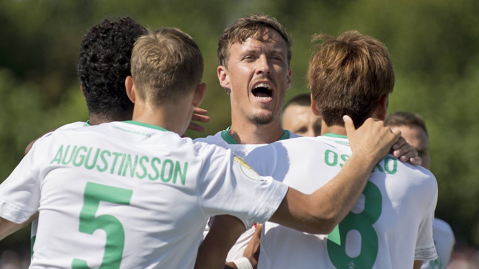 
                <strong>Werder Bremen</strong><br>
                Die voraussichtliche Aufstellung gegen Hannover 96 (Samstag, ab 15.30 Uhr): Jiri Pavlenka - Theodor Gebre Selassie, Milos Veljkovic, Niklas Moisander, Ludwig Augustinsson - Philipp Bargfrede  - Yuya Osako, Maximilian Eggestein, Davy Klaassen, Florian Kainz - Max Kruse
              