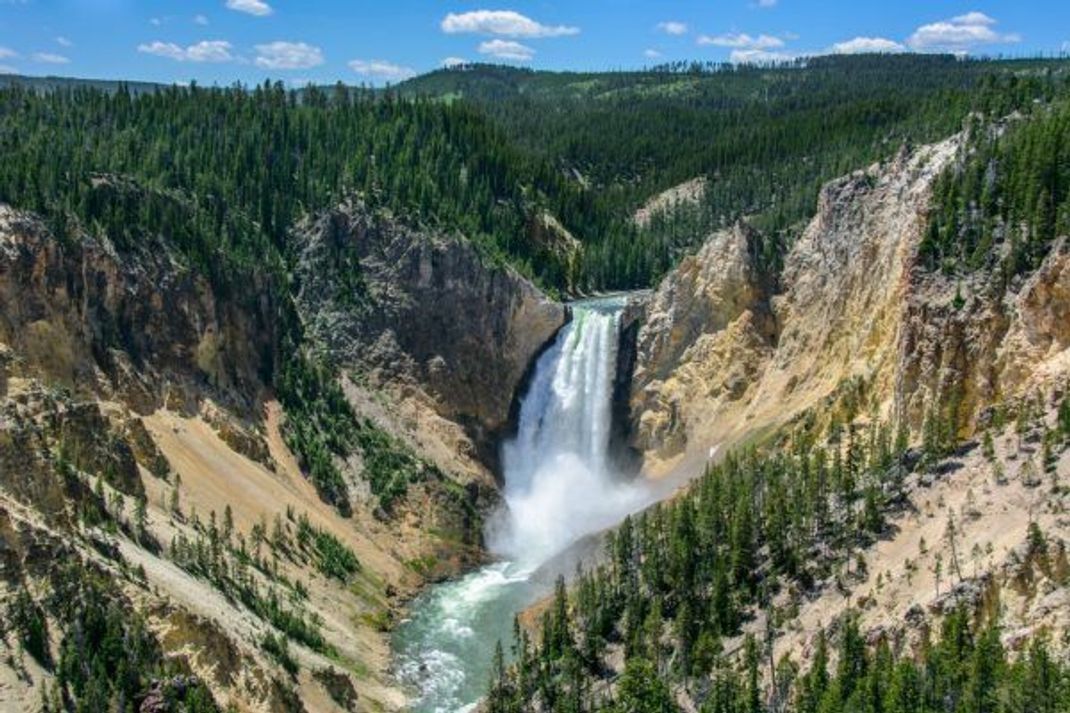 Die Lower Falls im Yellowstone-Nationalpark sind höher als die Niagarafälle.