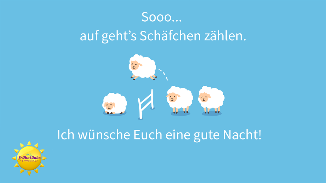 Ein Schäfchen, zwei Schäfchen, drei Schäfchen ... Ein süßer WhatsApp-Gruß, um sich von seinen Freunden und Familien für diesen Tag zu verabschieden.