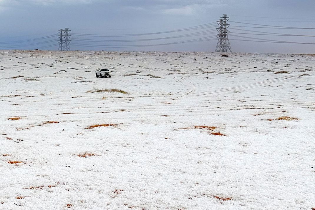 Schneefälle sind in Saudi-Arabien äußerst selten.