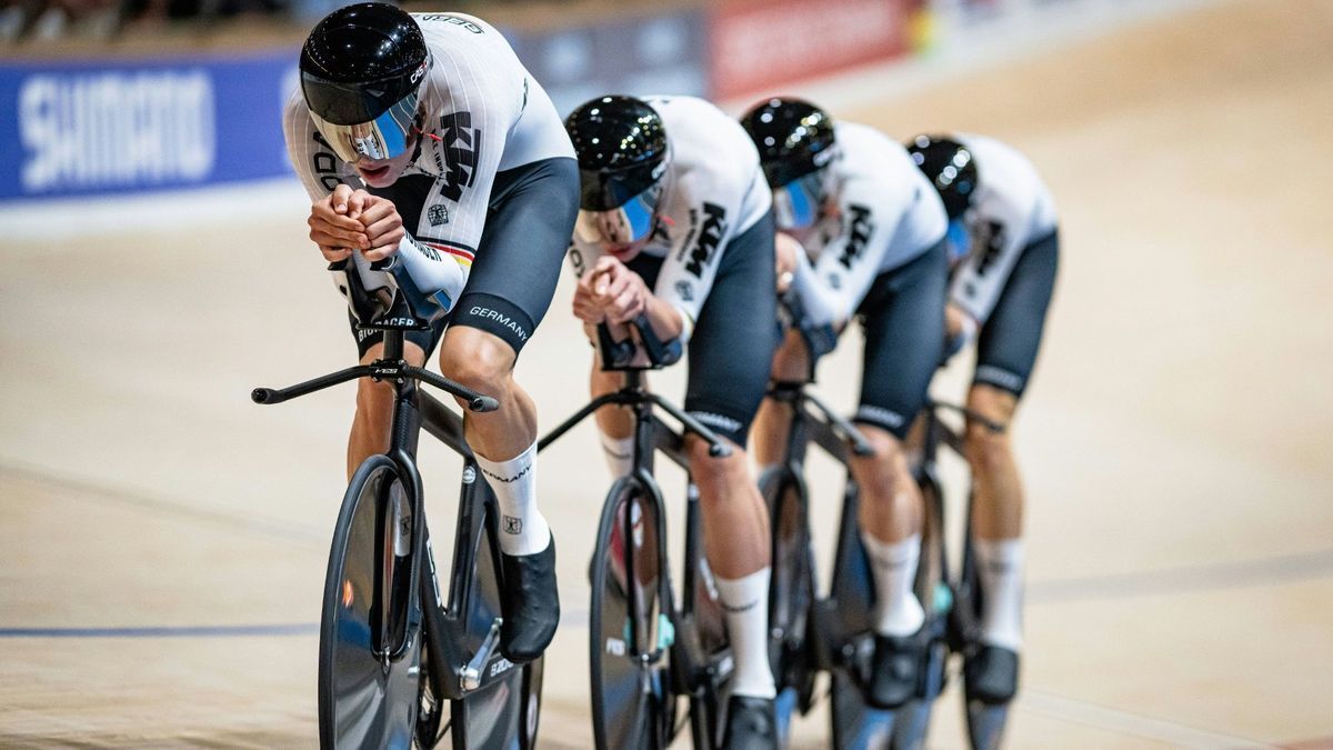 Der Bahnrad-Vierer bei der WM 2024 in Kopenhagen