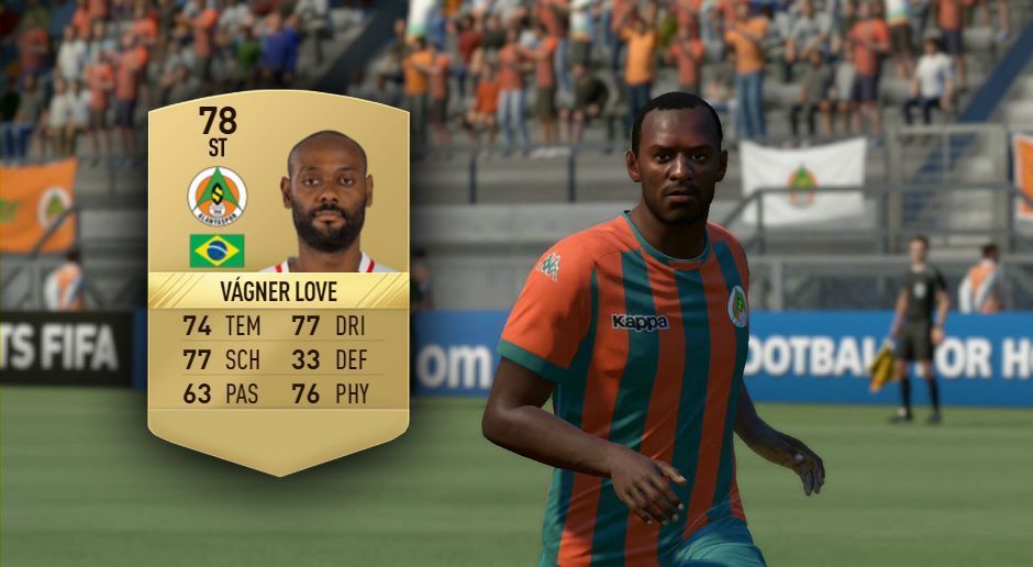 
                <strong>Vagner Love – SPOTOTO SüperLig (Türkei)</strong><br>
                Sogar gestandene Stars, wie Eto'o, konnten in der vergangenen Saison nicht so häufig treffen wie der Brasilianer Vagner Love. Auf seine 79 Abschluss in FIFA 17 könnte der 23-fache Torschütze aber ruhig nochmal ein Upgrade kriegen.
              