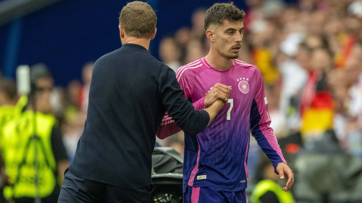 Julian Nagelsmann (Deutschland, Bundestrainer), Kai Havertz (Deutschland 07), GER, Germany (GER) vs. Ungarn (HUN), Fussball Europameisterschaft, UEFA EURO, EM, Europameisterschaft,Fussball 2024, Gr...