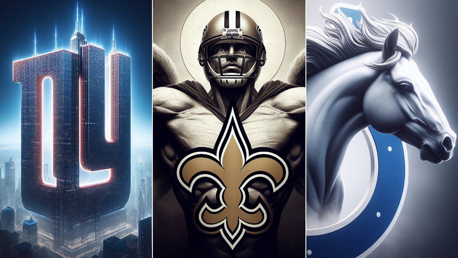 <strong>Die KI hat geregelt: Die zu realistischen Logos der NFL-Teams</strong><br><em><strong>ran</strong></em> zeigt, wie die KI möglichst realistische Logos der NFL-Teams generiert hat. Für zwei Teams gibt es allerdings kein KI-Logo. (Quelle:  pick.6/instagram)