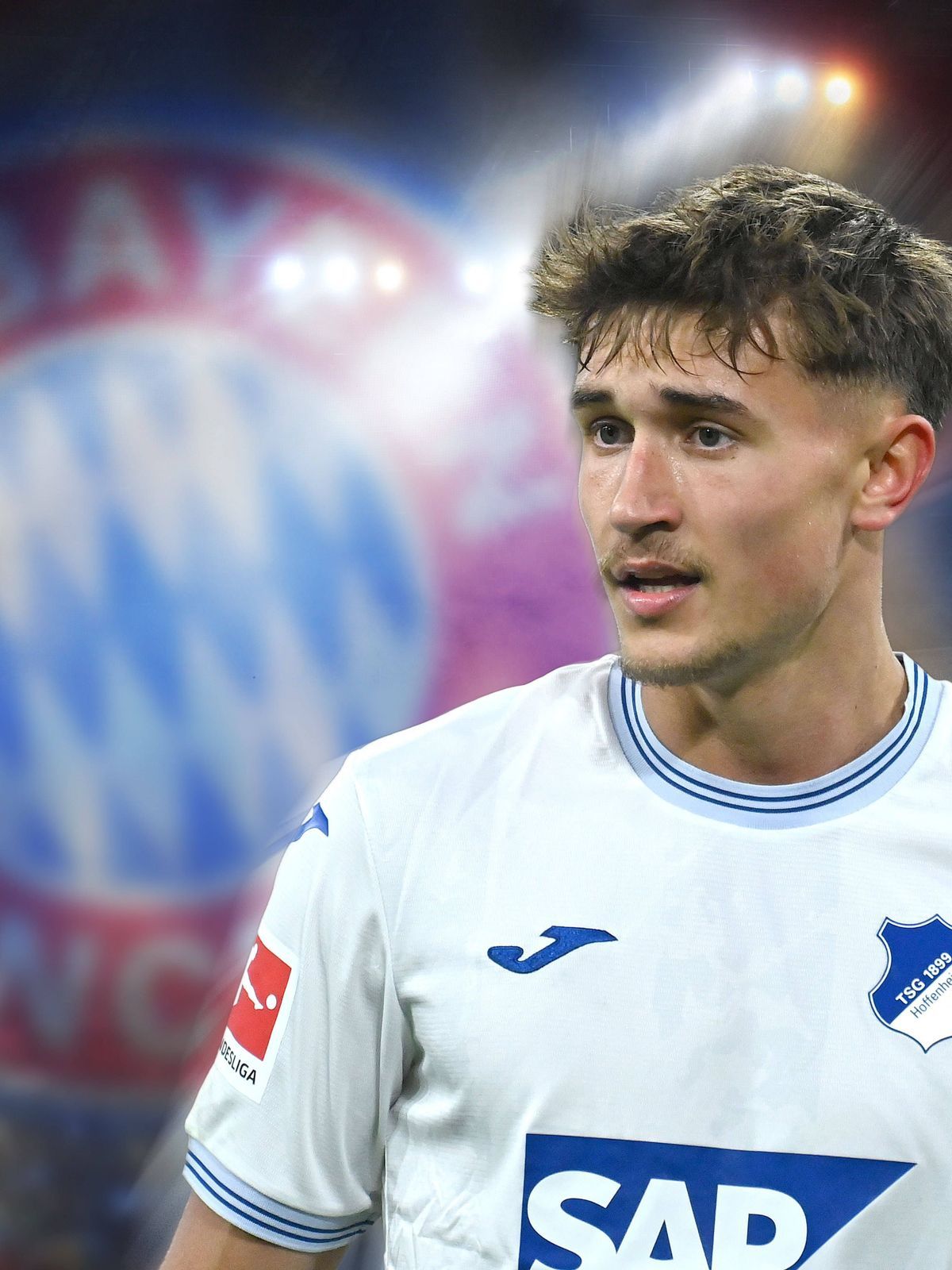 FOTOMONTAGE: Wechsel von Tom BISCHOF (1899 Hoffenheim) zum FC Bayern Muecnhen schon fix? ARCHIVFOTO; Fussball 1. Bundesliga Saison 2024 2025, 17.Spieltag, Spieltag17 FC Bayern Muenchen - TSG 1899 H...