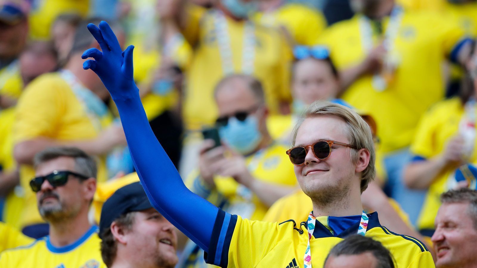 
                <strong>Schwedische Freude in St. Petersburg</strong><br>
                ... natürlich ganz zur Freude seiner Landsleute auf der Tribüne in St. Petersburg. 
              