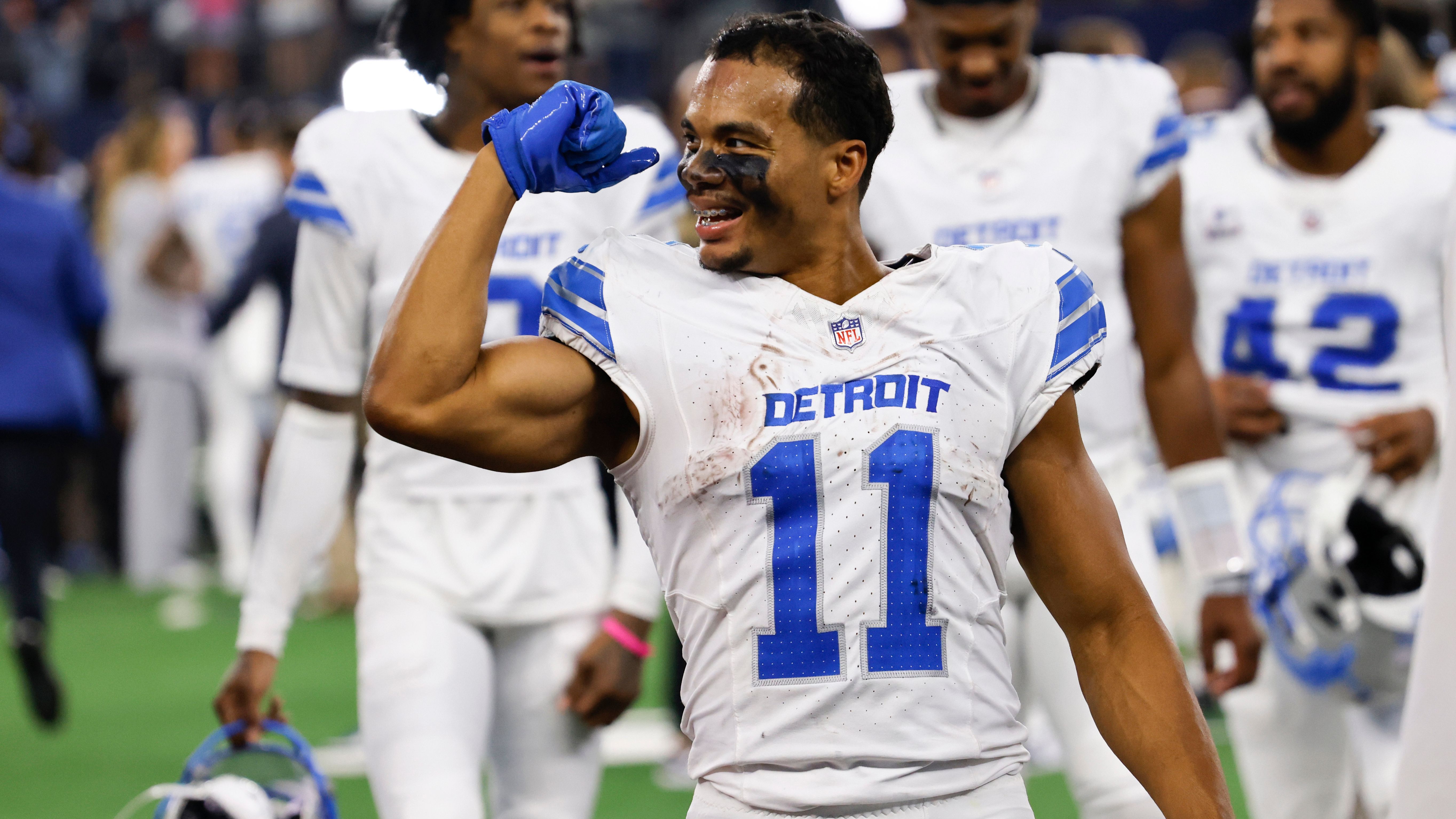 <strong>Punt Returns</strong><br>1. Kalif Raymond (im Bild): 156 Punt Returns<br>2. DeAndre Carter: 149 Punt Returns<br>3. Tyler Lockett: 145 Punt Returns