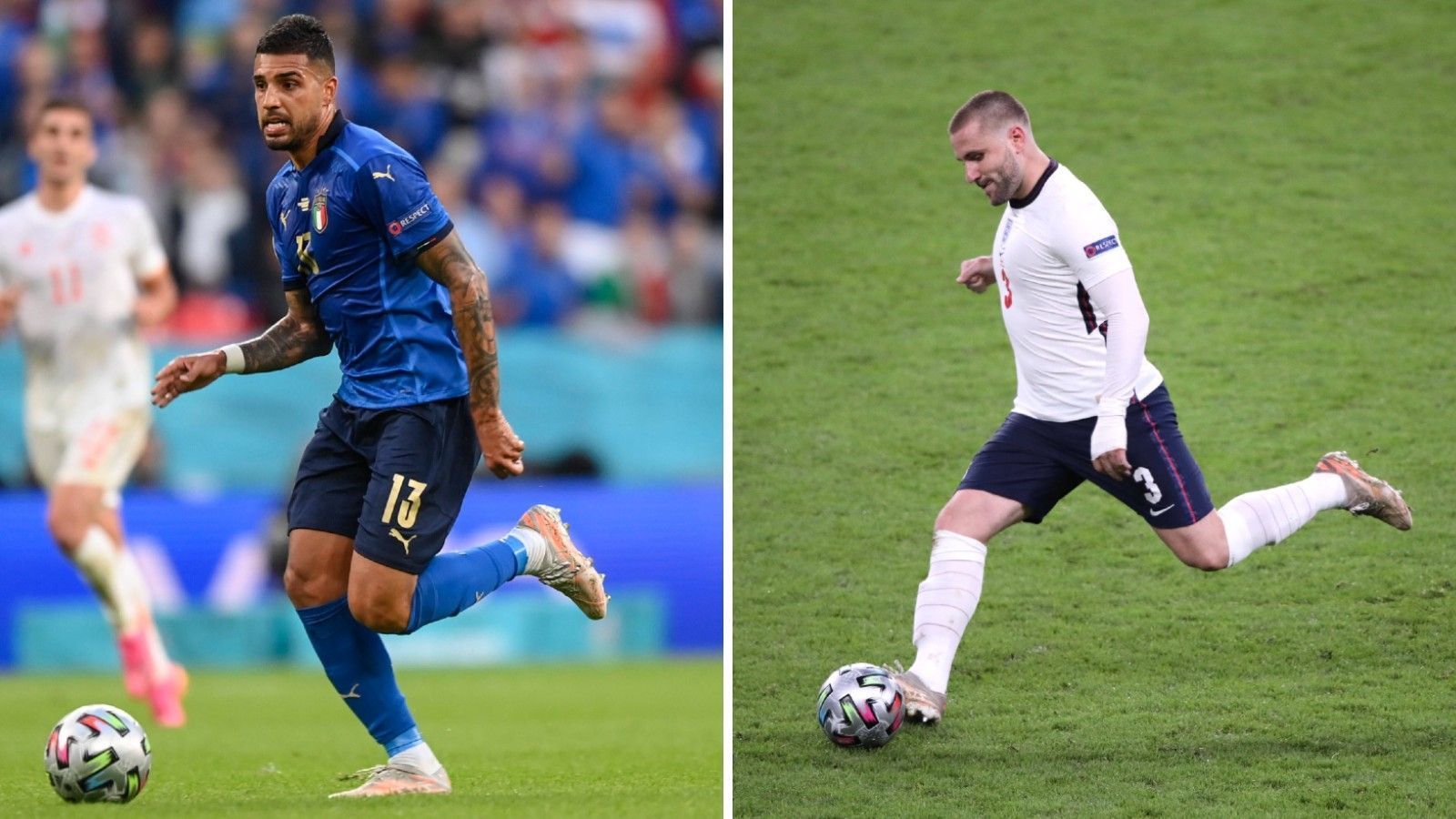 
                <strong>Linksverteidigung: Emerson vs. Luke Shaw</strong><br>
                Aufgrund der schweren Verletzung von Shooting-Star Leonardo Spinazzola im Viertelfinale rückte stattdessen Emerson auf die linke Seite der Italiener. Vor allem in der Offensive schaltete sich der Linksverteidiger immer mal wieder geschickt ein und brachte dabei seine Antrittsschnelligkeit ins Spiel. Bei den Engländern wird diese Position ähnlich interpretiert: Luke Shaw spielt sich bei dieser EM etwas aus dem Schatten und konnte seine offensiven Qualitäten mehrmals unter Beweis stellen. Obwohl er dadurch Lücken zum Kontern offenbart, geht dieser Punkt aufgrund der bisherigen Leistungen nach England. Stand 4:3.
              