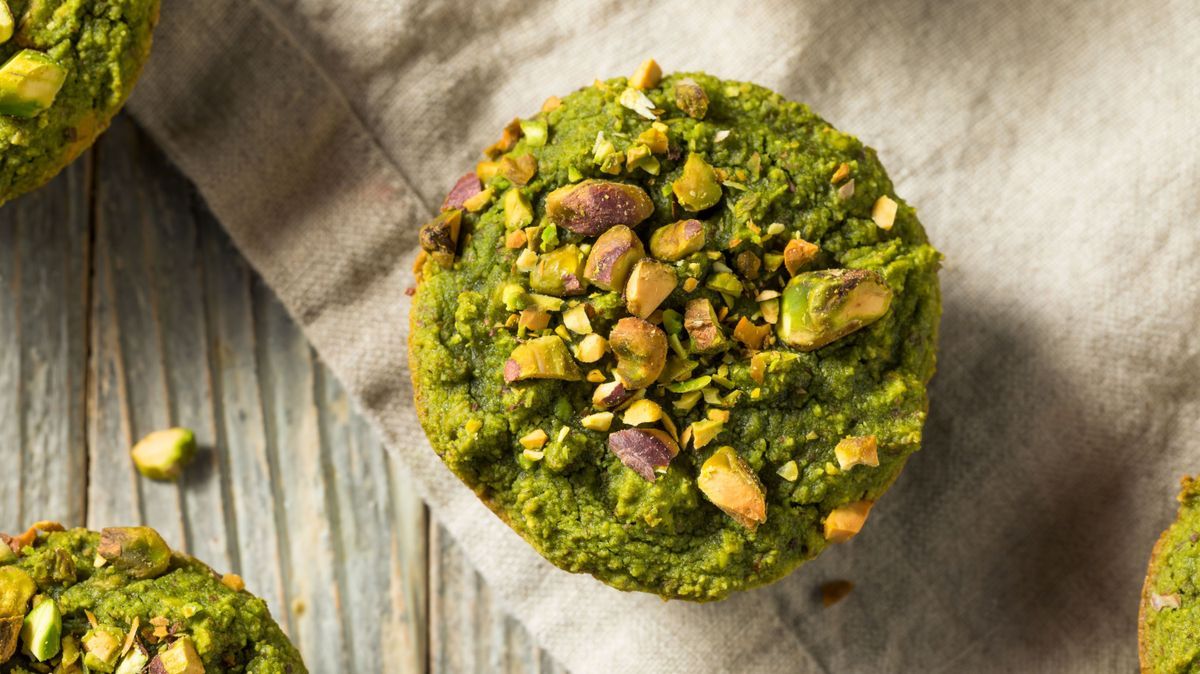 Homemade Green Matcha Pistachio Muffins