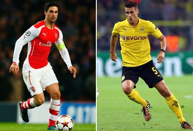 
                <strong>Mikel Arteta vs. Sebastian Kehl</strong><br>
                Die beiden Kapitäne des Duells. Arteta und Kehl sind für die Defensive im Mittelfeld zuständig. Vor allem der Dortmunder spielt bislang eine herausragende Saison für die Borussia. Aufgrund der aktuellen Form geht der Punkt zum BVB. Sieg Dortmund. Arsenal 4:5 BVB.
              