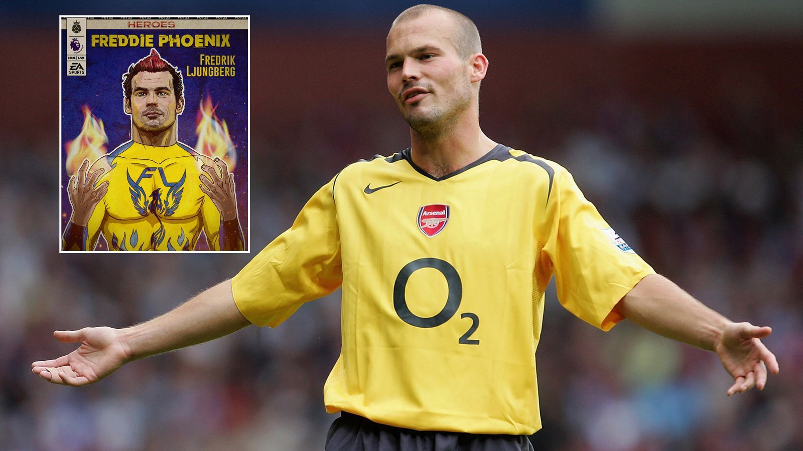 
                <strong>Fredrik Ljungberg</strong><br>
                &#x2022; Gesamtstärke: 86 - <br>&#x2022; Nationalität: Schweden - <br>&#x2022; Position: Rechtsaußen - <br>&#x2022; Vereine als Aktiver: FC Arsenal, West Ham United, Seattle Sounders, Chicago Fire FC, Celtic Glasgow, Shimizu S-Pulse, Mumbai City FC<br>
              