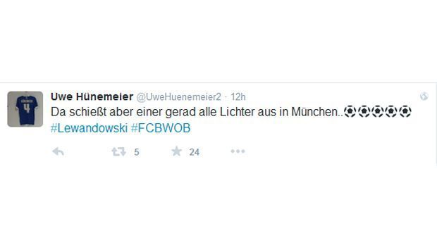 
                <strong>Uwe Hünemeier</strong><br>
                Uwe Hünemeier spielt mittlerweile für Brighton & Hove Albion in England. Lewandowski Fünferpack ist dem Verteidiger aber nicht entgangen.
              