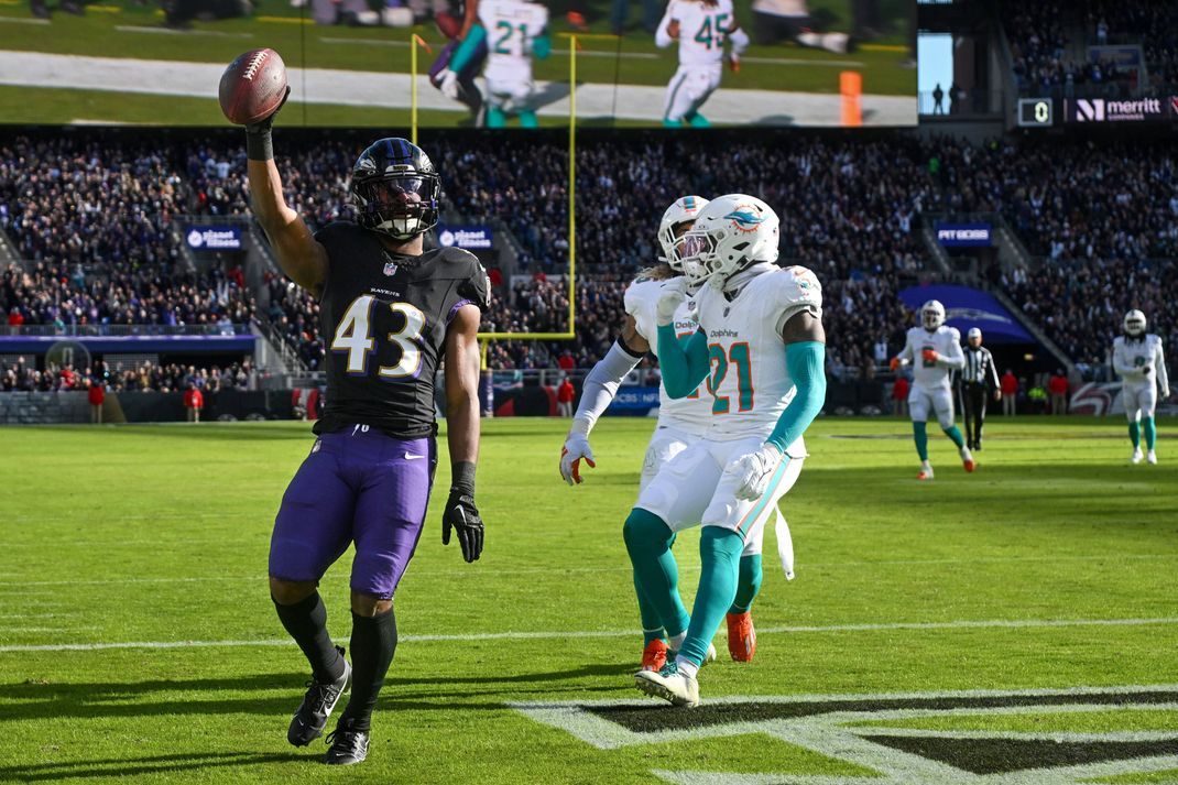 Ravens-Running-Back Justice Hill erwischte einen guten Tag