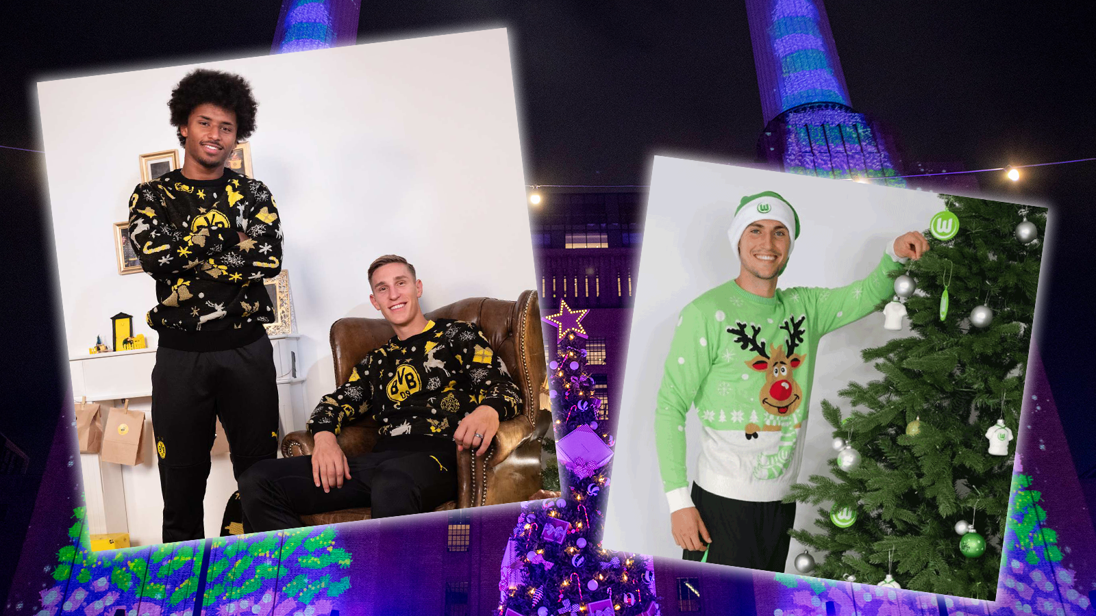 <strong>Ugly Christmas Sweater: Die Weihnachtspullis der Bundesligisten</strong><br>Auch in diesem Jahr können Bundesliga-Fans die (un)schönen Weihnachtspullover ihres Lieblingsvereins verschenken. <em><strong>ran</strong></em> stellt euch die Ugly Christmas Sweater der 18 Erstliga-Klubs vor.