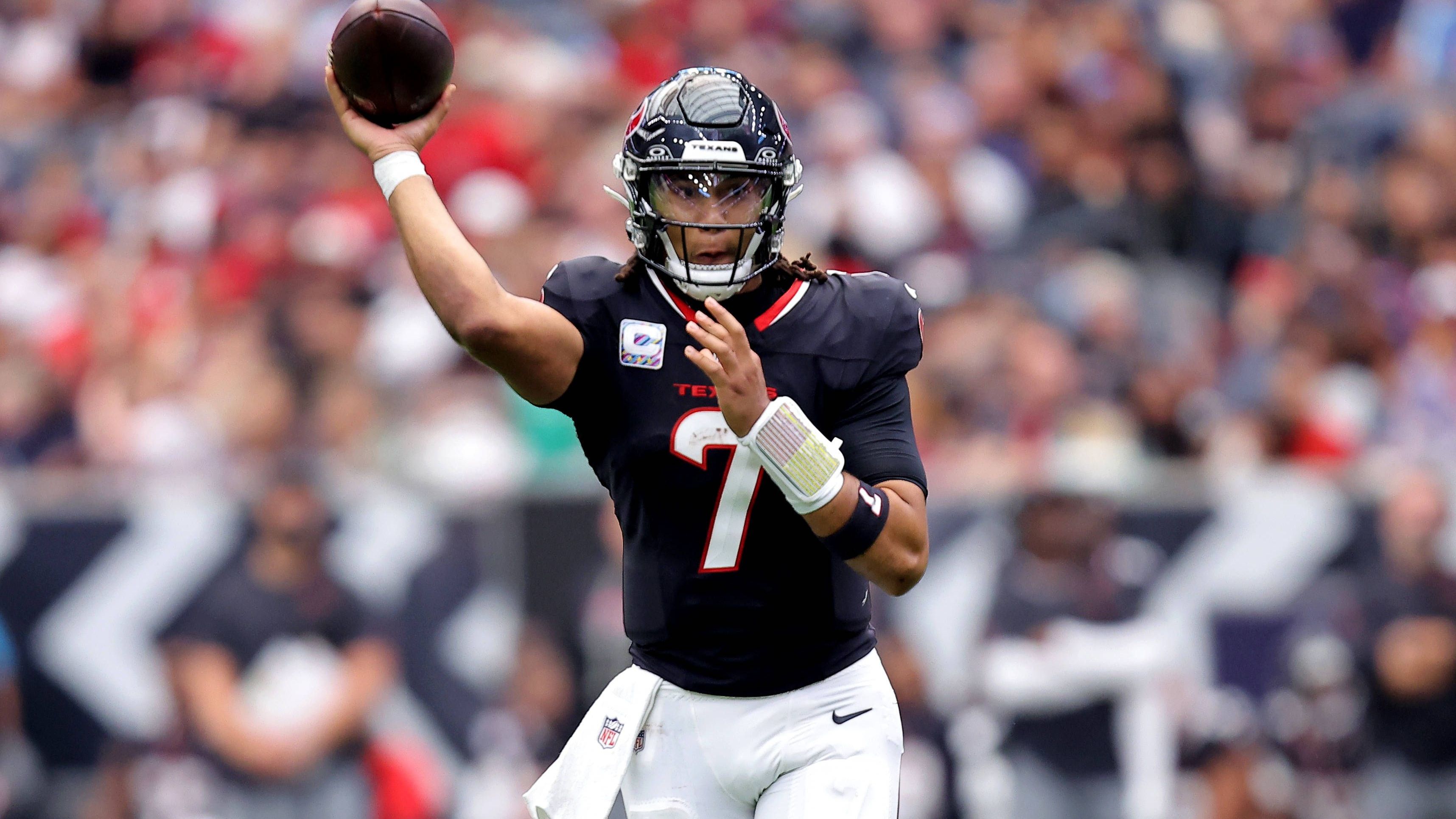 <strong>Houston Texans - 5. September 2023</strong><br>C.J. Stroud beim 39:37-Sieg gegen die Tampa Bay Buccaneers, 5 Touchdowns