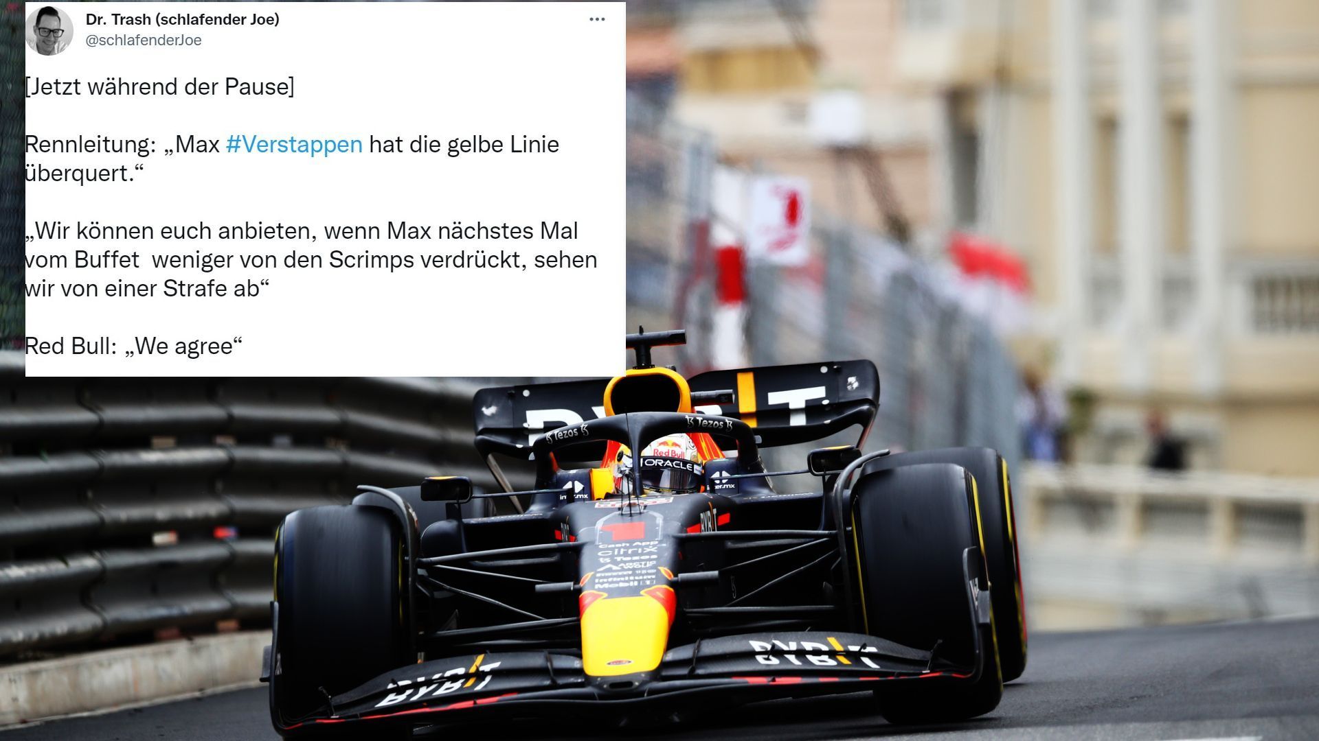 
                <strong>So reagiert das Netz auf den Monaco-GP</strong><br>
                Der "schlafendeJoe" hat noch einen Seitenhieb auf Ex-Rennleiter Masi im Köcher.
              