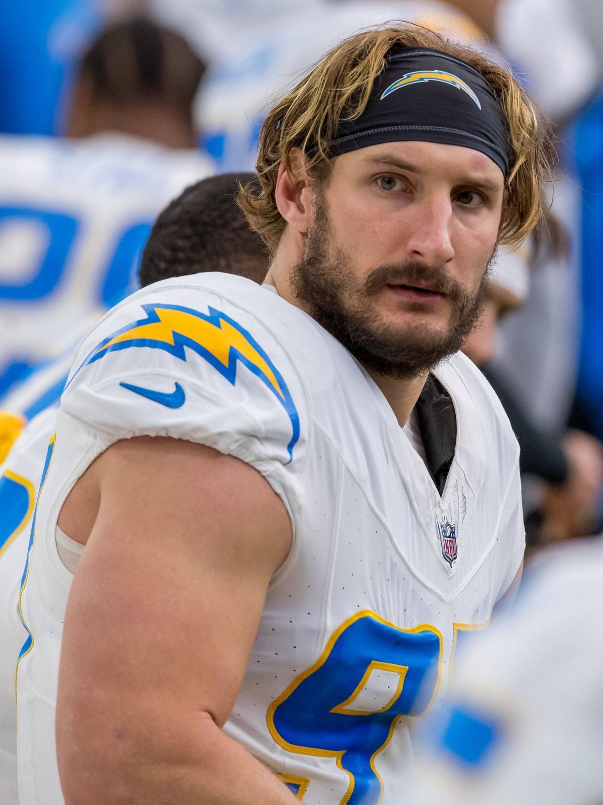 January 11, 2025: Los Angeles Chargers linebacker Joey Bosa (97) during a playoff game between the Los Angeles Chargers and the Houston Texans in Houston, TX. .. CSM - ZUMAc04_ 20250111_zma_c04_442...