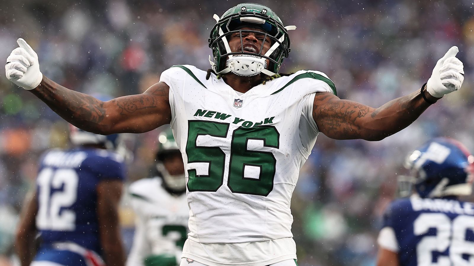 <strong>New York Jets: Quincy Williams</strong><br>Der Linebacker ist ein Monster. 55 Solo Tackles, zwei Quarterback-Sacks, sechs verteidigte Pässe, einen forcierten Fumble und einen Fumble Recovery - der Mann ist überall in der Jets Defense zu finden, welche eine der besten der Liga ist.