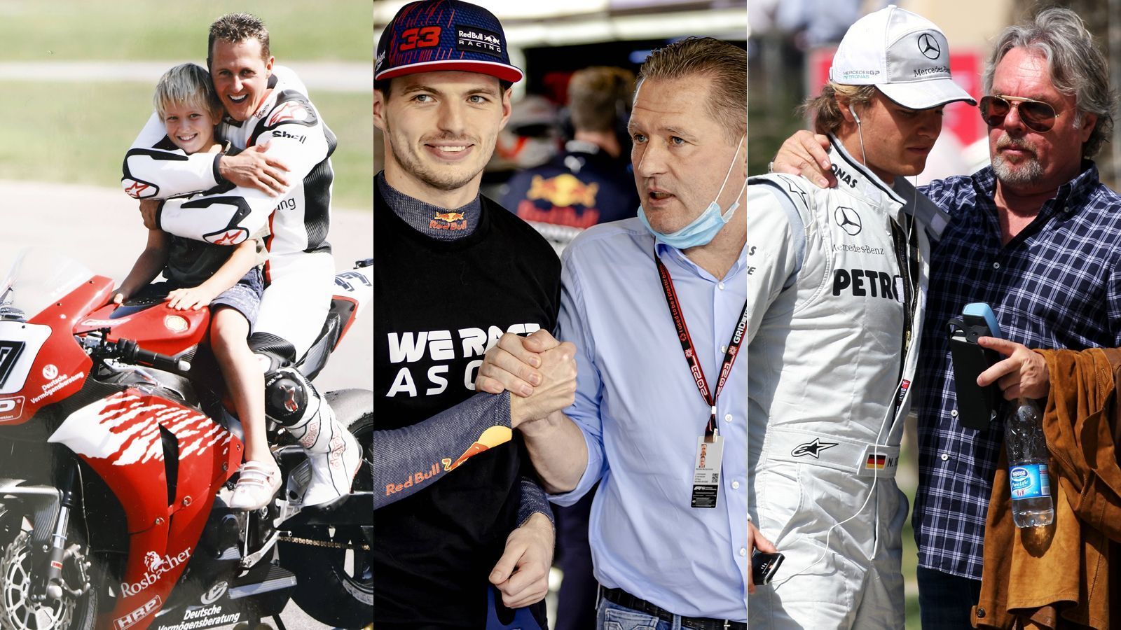 
                <strong>Verstappen, Schumacher, Rosberg: Väter und Söhne in der Formel 1</strong><br>
                Ein Selbstläufer ist es in der Formel 1 nicht, der "Sohn von" zu sein. Das weiß auch Mick Schumacher, der 2021 in der Königsklasse sein Debüt feierte und mit dem unterlegenen Haas kaum Highlights setzen konnte. Es gibt viele Fälle, da stehen die Söhne ihre ganze Karriere lang im riesigen Schatten des Vaters und schaffen es nicht, herauszutreten. Es gibt aber auch Fälle, da hat der Nachwuchs den Papa überholt, wie zum Beispiel Max Verstappen, der 2021 zum ersten Mal Weltmeister wurde. ran zeigt Väter und Söhne in der Formel 1.
              