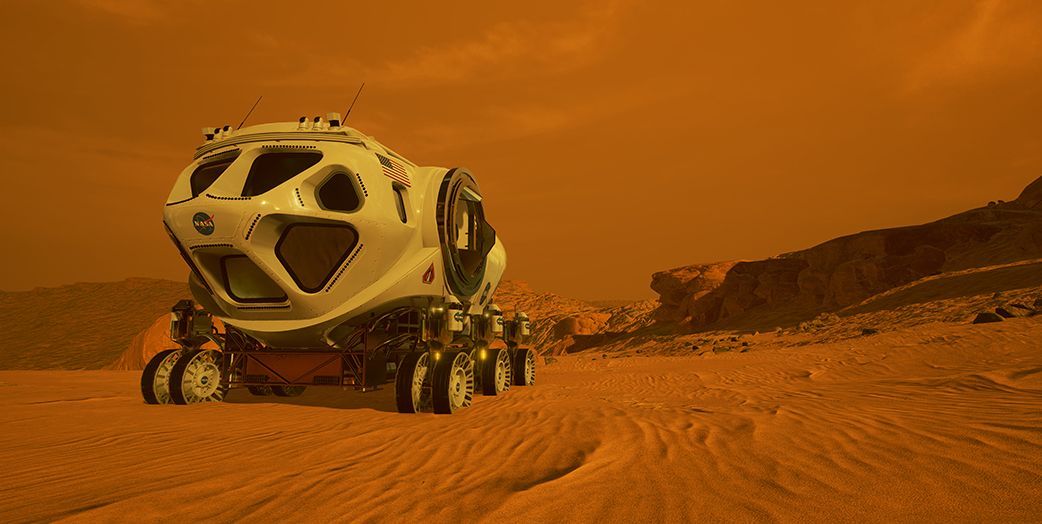Ziel eines Mars-Trips ist es natürlich auch, ihn gründlich zu erforschen. Wie für die Landung auf dem Mond überlegt sich die NASA, ein Fahrzeug für den Mars zu bauen.