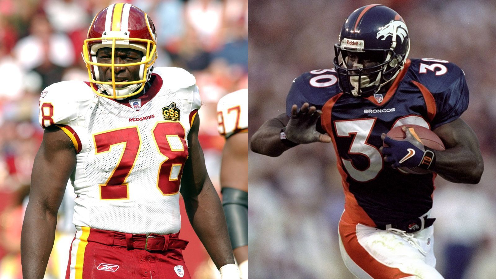 
                <strong>AFC-Legenden</strong><br>
                Bruce Smith (r.) und Terrell Davis haben das Amt der "Legendären Kapitäne" inne. Trainiert wird die AFC vom Trainerstab der Baltimore Ravens, angeführt von John Harbaugh. 
              