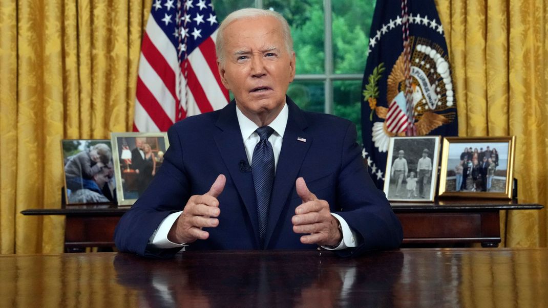 US-Präsident Joe Biden spricht im Oval Office des Weißen Hauses über das Attentat auf den ehemaligen US-Präsidenten Trump.