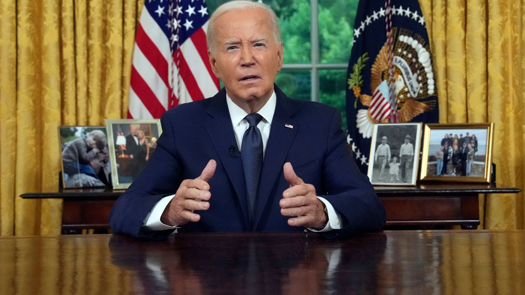 US-Präsident Joe Biden spricht im Oval Office des Weißen Hauses über das Attentat auf den ehemaligen US-Präsidenten Trump.