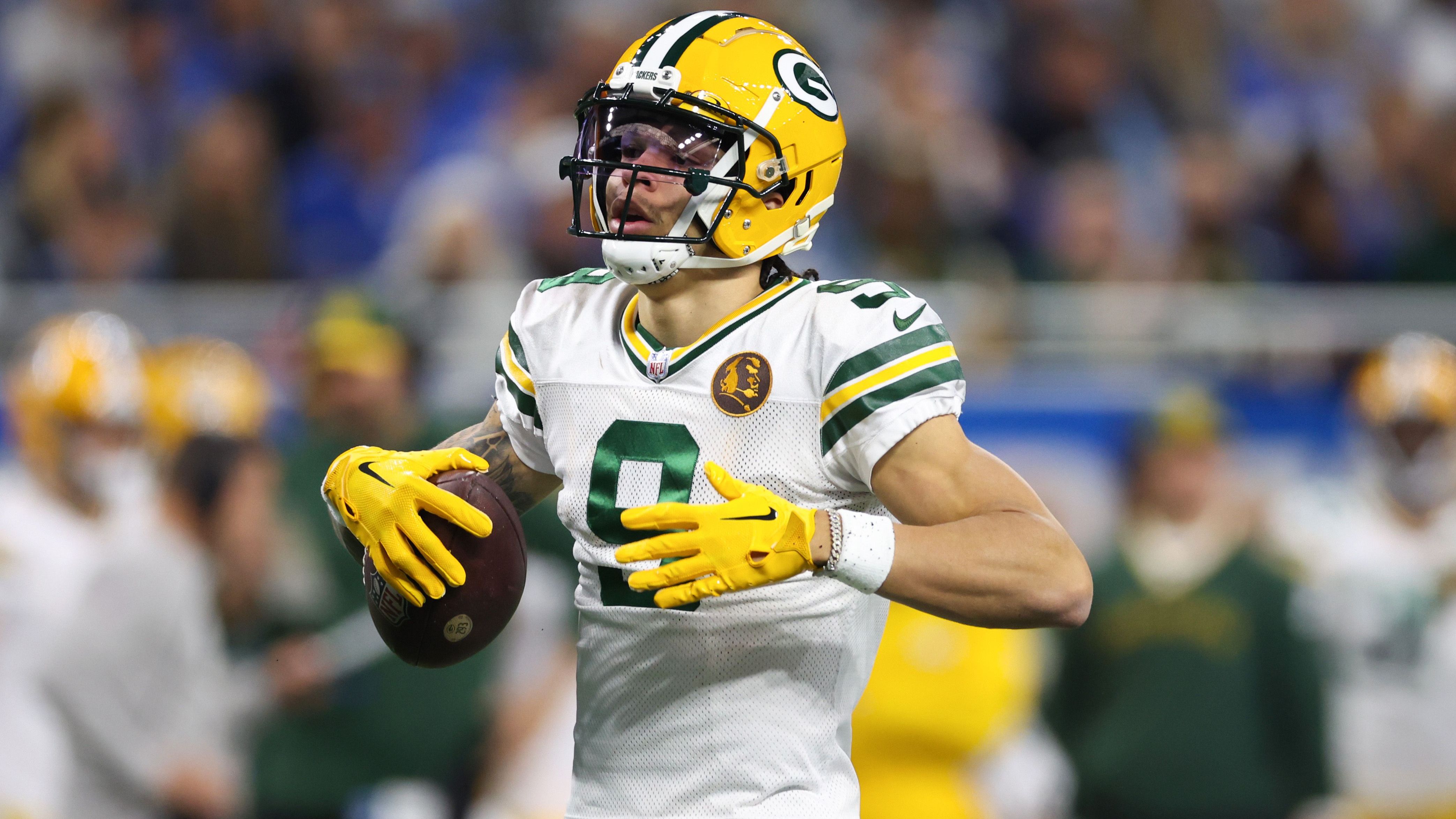 <strong>Platz 7 (geteilt): Green Bay Packers</strong><br>Receiver: Christian Watson, Romeo Doubs und Jayden Reed<br>Durchschnittliche 40-Yard-Dash-Zeit: 4,41 Sekunden