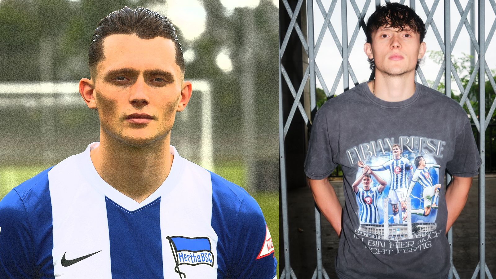 <strong>Fabian Reese kassiert Shitstorm I</strong><br>Fabian Reese wandelt für viele zwischen Kult-Status und Selbstinszenierung. Der Hertha-Star (aktuell verletzt) verlängerte seinen Vertrag im Sommer überraschend und schlug wohl Angebote aus der Bundesliga aus. Als Dank wollte er für seine Anhänger ein eigenes Shirt auf den Markt bringen. Zu sehen: drei Mal Reese, das Olympiastadion, der Slogan "Ich bin hier noch nicht fertig" und auf dem Rücken die Spielpaarungen der Saison mit dem Ziel Bundesliga-Aufstieg.