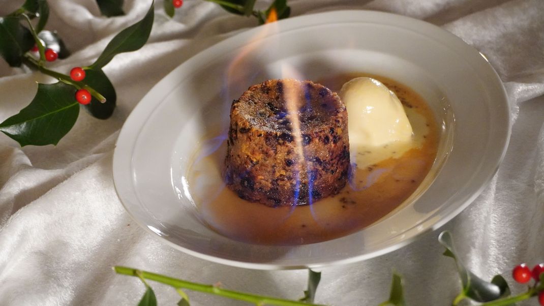 Flambierter Pudding