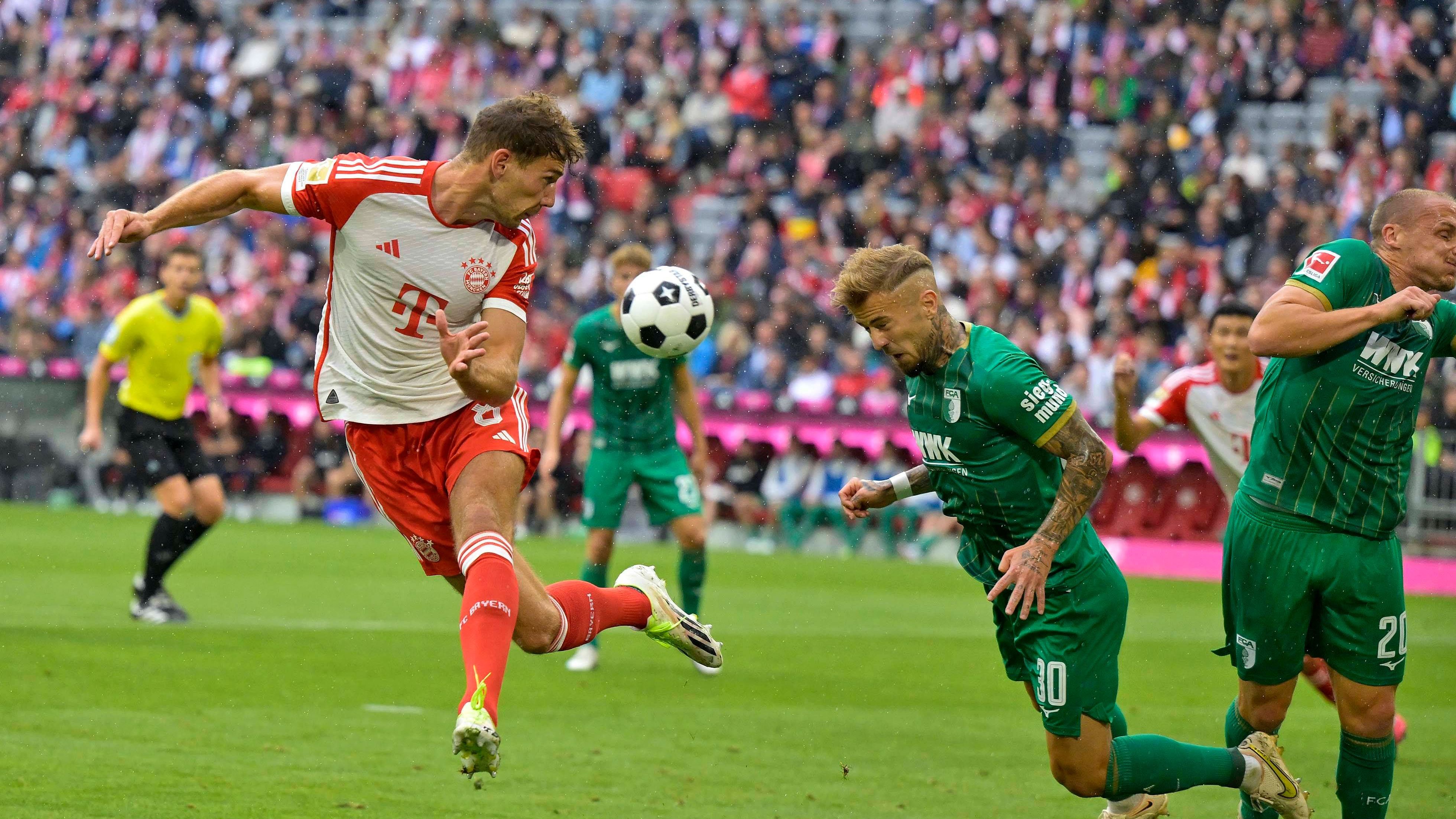 <strong>Leon Goretzka</strong><br>Harmoniert zu Beginn gut mit Kimmich und lässt vor allem durch Doppelpässe die Augsburger hin- und herhecheln. Setzt in der 28. Minute einen sehenswerten Distanzschuss ab. Offensiv manchmal zu verspielt, defensiv aber bärenstark und robust. Beim Gegentreffer trabt er aber nur locker zurück… <em><strong>ran</strong></em><strong>-Note: 3</strong>