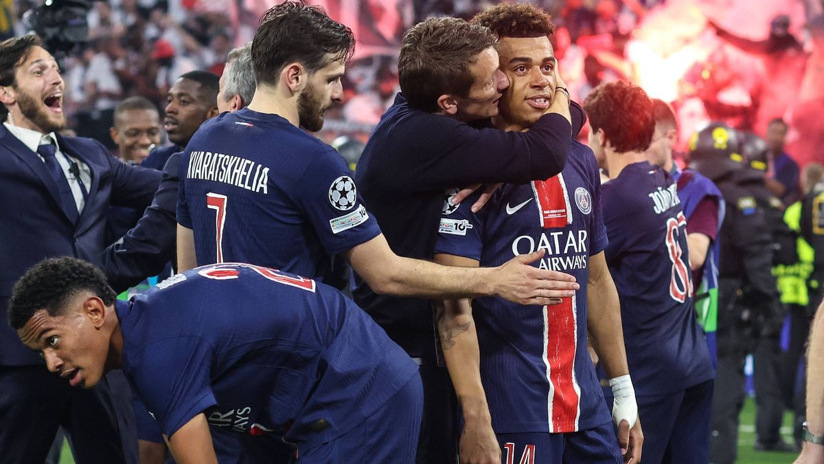 Champions League Final 2025 31 May 2025, Munich - UEFA Champions League Final - Paris Saint-Germain v Internazionale Milano - Desire Doue of PSG - Photo: Charlotte Wilson Offside. Munich Germany **...
