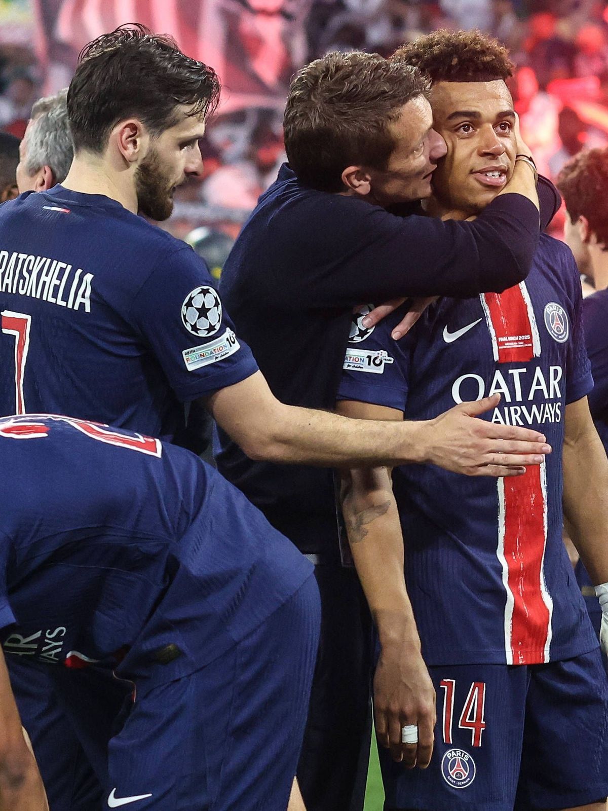 Champions League Final 2025 31 May 2025, Munich - UEFA Champions League Final - Paris Saint-Germain v Internazionale Milano - Desire Doue of PSG - Photo: Charlotte Wilson Offside. Munich Germany **...